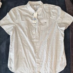 Calvin Klein Men's White Patterned Shirt